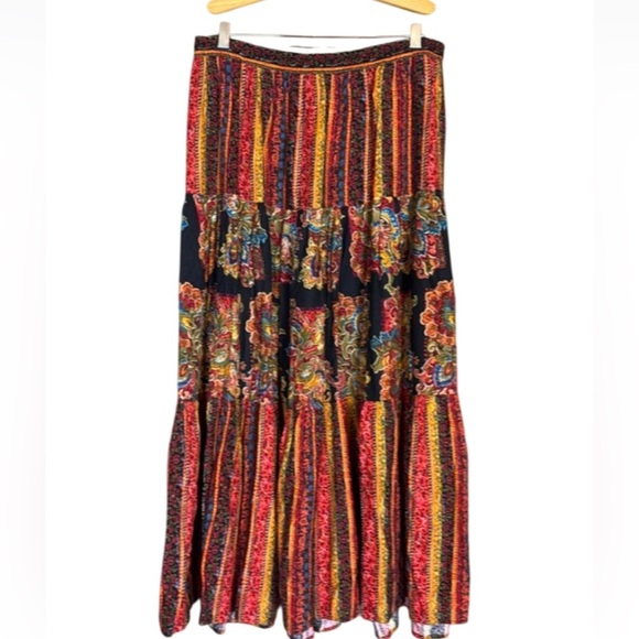 Vintage SK & Company bohemian tiered maxi skirt Size 16 100% rayon - Picture 1 of 9